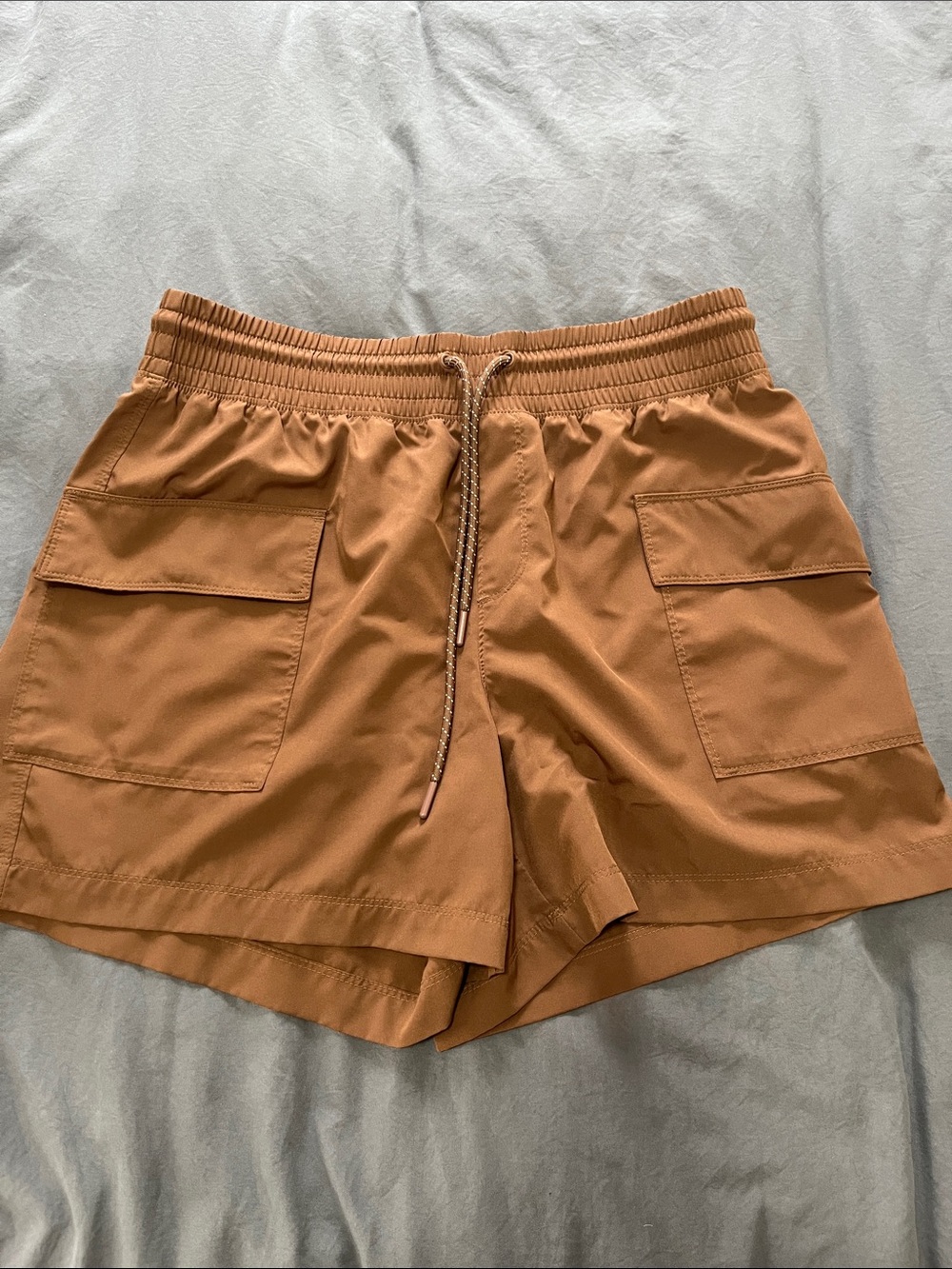 Women's Brown Casual Drawstring Cargo Shorts
